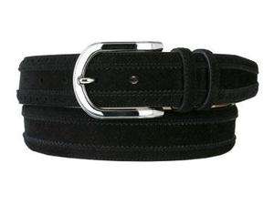   AO9046 Genuine Old English Suede Dress Belt Black Made in Spain  