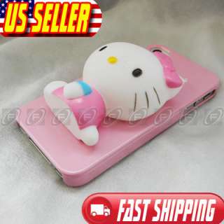 iPhone 4S 4 4G Hello Kitty Pink Hard Case Cover Skin With Retail 