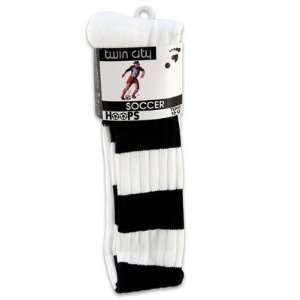  3pk 10 13 Adult White/Navy Stripes Soccer Socks Sports 
