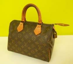 LOUIS VUITTON Monogram Speedy 25 Handbag Lock Bag LV M41528 Authentic 