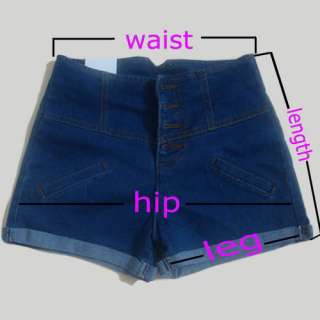 Denim High Waist Short Pants Jeans Girl Cuffed Trousers  