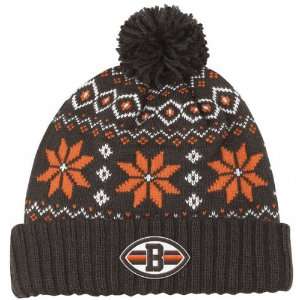   Browns Womens Reebok Chunky Pom Cuffed Knit Hat