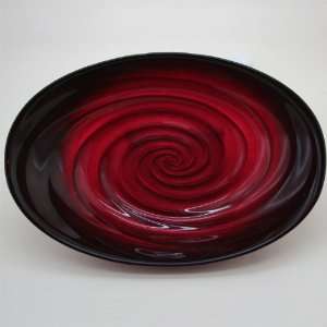  Ruby Swirl Bowl   Modern 40th Anniversary Gift