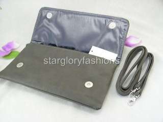 Gray Faux Studs & Crystals Purse Clutch Envelope Bag PSC 052711