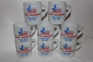FireKing mugs advertising Kenai Alaska Anchor Hocking  