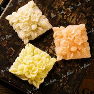 5Mixed Assorted Square Resin Flower Cabochon Bead RB575  