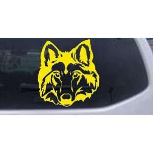 Wolf Head Animals Car Window Wall Laptop Decal Sticker    Yellow 6in X 