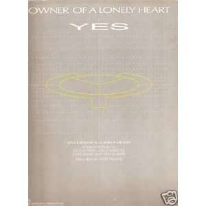    Sheet Music Owner of a Lonely Heart Yes 15 