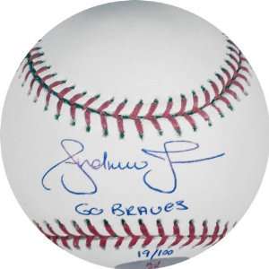  Andruw Jones Autographed Baseball with Go Braves 