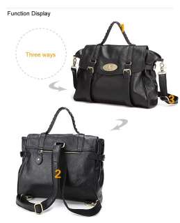 DUDU Womens Genuine Leathe Messenger Shoulder Handbag Tote Satchel 