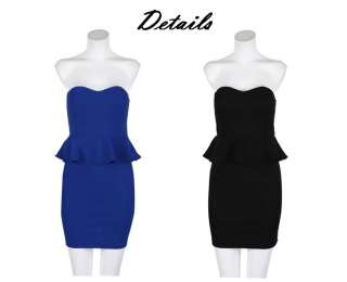   Peplum Cocktail Evening Club Party Fitted Wiggle Dress  