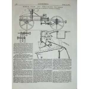   1875 Horse Gear Thrashing Machine Diagram Engineering