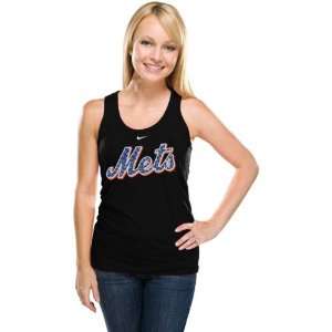  New York Mets Womens Black Bling Tank Top Everything 