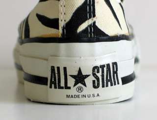 Vintage Converse Zebra All Star Sneakers Shoes Kids Youth Womens USA 