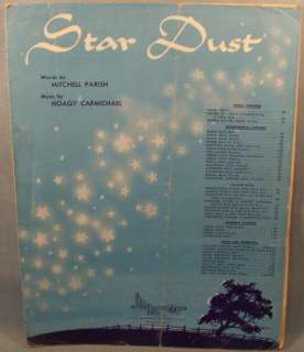 STAR DUST~SHEET MUSIC~HOAGY CARMICHAEL/PARISH~VNTG 1947  