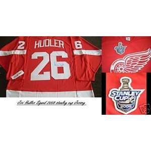 Jiri Hudler Signed Detroit Red Wings Jersey 08 Cup Patc 