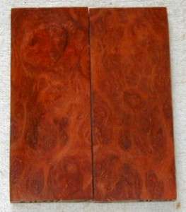   Bookmatched Red Gum Eucalyptus Burl Knife Scales Grips Lumber 102710