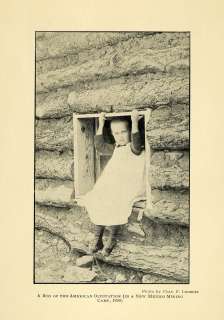 1908 Print New Mexico Mining Camp Child Charles Lummis ORIGINAL 