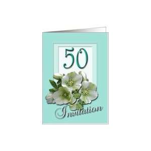  50th Wedding Anniversary Invitation   White Hellebores 
