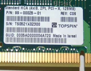 Poweredge TopSpin Infiniband PCI X 128MB HCA 10GB H8758  