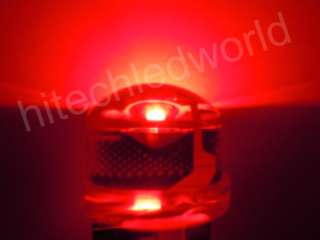 10p 0.5W 5 Chips 8mm StrawHat Red LED Light 100,000mcd  