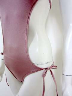 Made by Dawn womens shell pink metallic monokini swimsuit L $180 New 