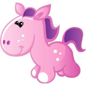   Pink, Purple Cartoon Pony   12 inch Removable Graphic