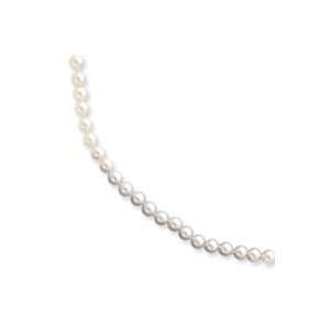  14k 5 5.5mm White Akoya SW Cultured Pearl Necklace   16 Inch 