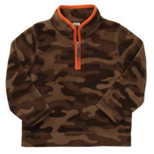 NWT Carters Infant/Toddler Boys Brown Camoflage Microfleece Pullover 