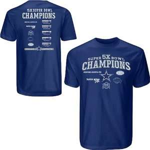  Dallas Cowboys 5X Super Bowl Champions Short Sleeve Champs 