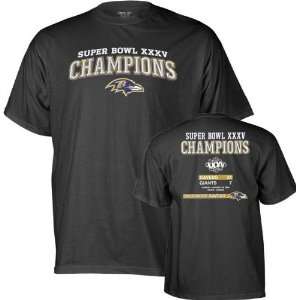   Ravens  Black  Super Bowl XXXV Champions Commemorative T Shirt