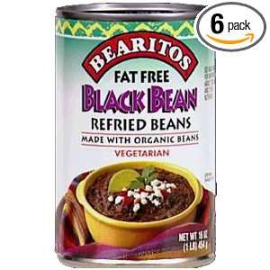 Little Bear Fat Free Black Refried Beans, 16 Ounce (Pack of6)  