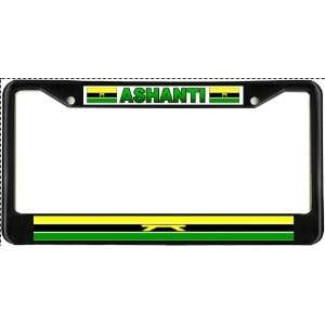  Ashanti Ghana Flag Black License Plate Frame Metal Holder 