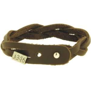   Engraved J 316 Tag   Adjustable Leather Braided Tebowing Bracelet