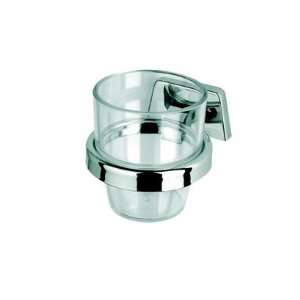   6138 CH Chrome Standard Hotel Clear Plastic Tumbler and Holder 6138