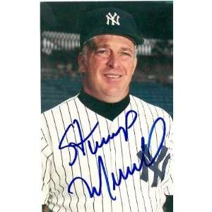 Stump Merrill Autographed/Hand Signed postcard (New York Yankees) 1986 