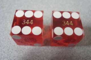 Ballys Las Vegas Casino Dice Red Matching # 344  