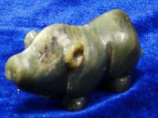 MING DY. JADE NEPHRITE LUCKY PIG ORNAMENT  