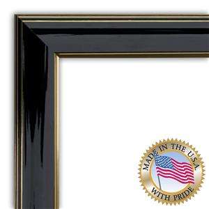 Shiny Black with Gold Trim diploma Picture Frame  
