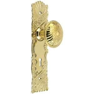  Roanoke Pattern Mortise Lock Set In Unlacquered Brass 