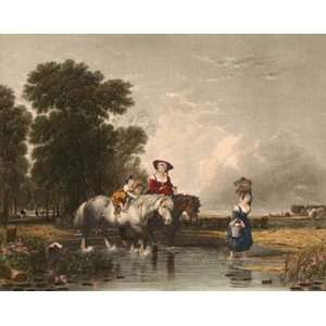 Returning From Market Etching Callcott, Sir Augustus W Finden, William 
