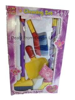 CLEANING PLAY SET BROOM & DUSTPAN GIRLS TOY GIFT NEW  