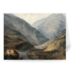  Mountainous landscape with river (w/c &   Greeting Card 
