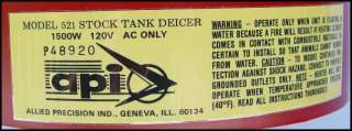 Floating Allied Precision 1500W Therm Stock Tank Deicer  