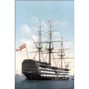  HMS Victory c1900, colorized b&w   24x36 Poster 