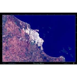  Veracruz, Mexico Satellite print/map 36x24 Glossy Print 