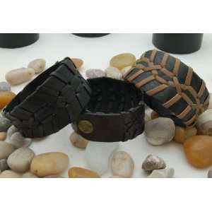  Leather Wristband 75007 in Black