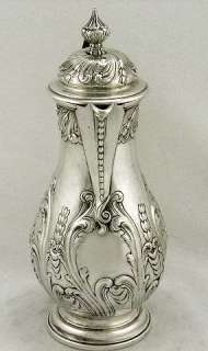 English Sterling Silver Geo II Coffee Pot William Woodward 1731  