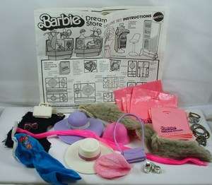 1982 Barbie Dream Store instruction sheet, many accessories  