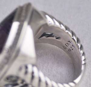David Yurman 17mm Amethyst Pave Diamond Albion Ring  